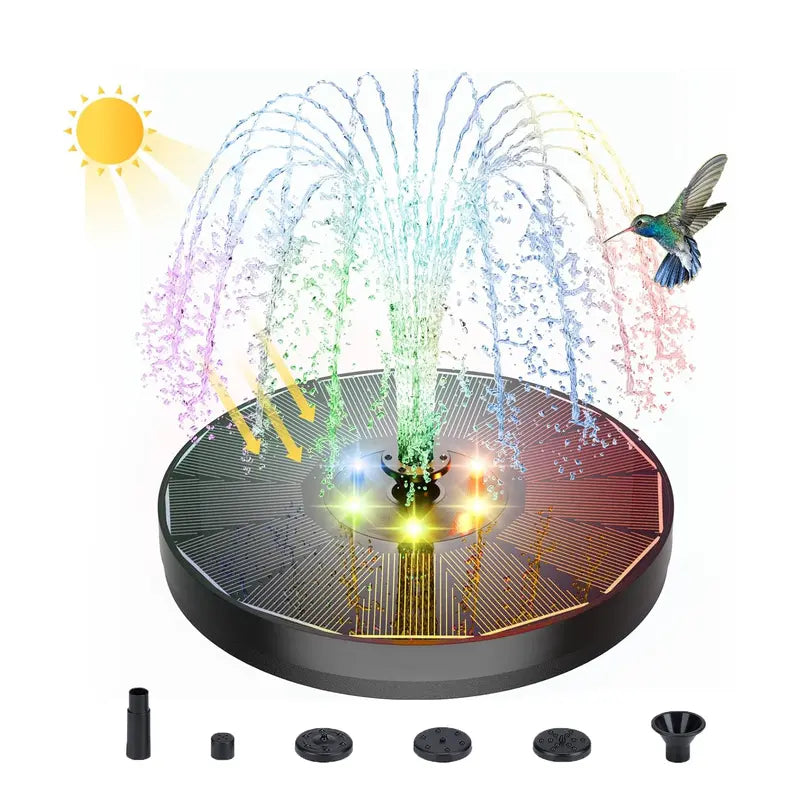 Solar Bird Bath Fountain with LED
