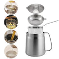 3-in-1 Oil Filter Fryer Pot — 2L Stainless Steel