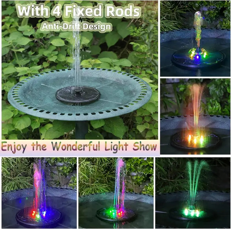 Solar Bird Bath Fountain with LED