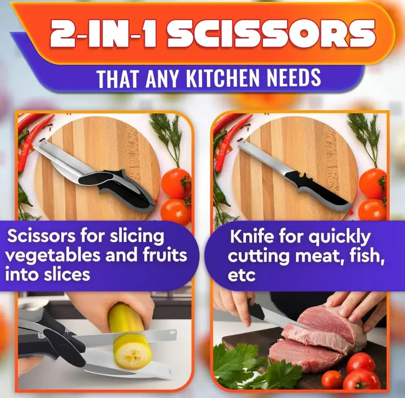 2-in-1 Kitchen Scissors + Cutting Board