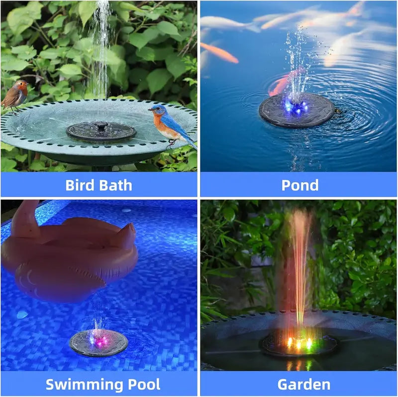 Solar Bird Bath Fountain with LED