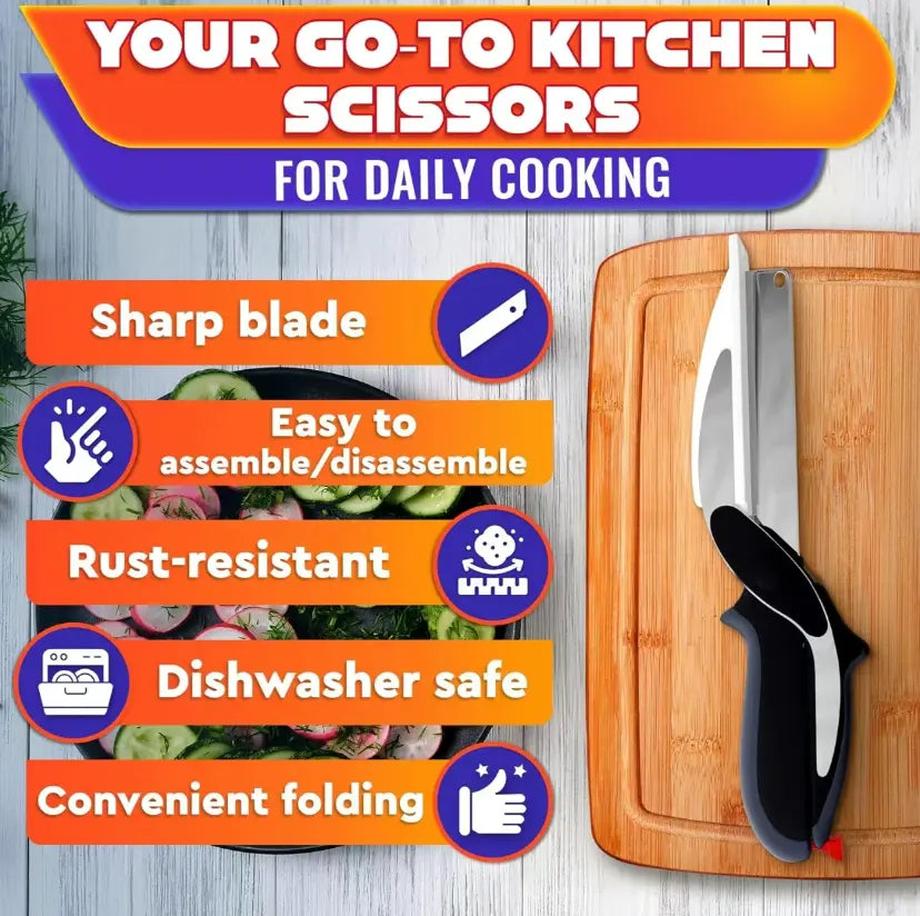 2-in-1 Kitchen Scissors + Cutting Board