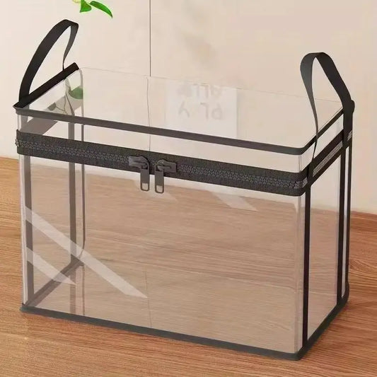 Clear Storage Box with Zipper Lid